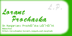 lorant prochaska business card